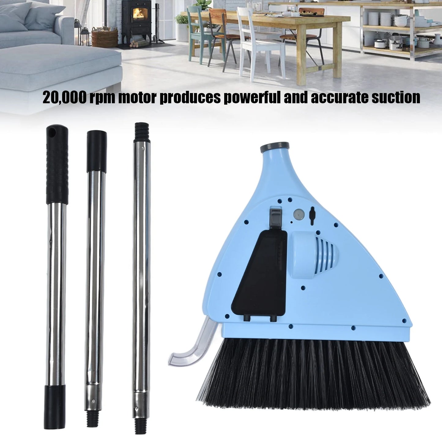 Cordless Electric Broom & Vacuum 2-in-1 - USB